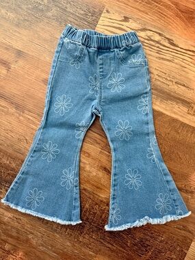 Bailey’s Blossoms Blue Daisy Flare Jeans - 12-18 months